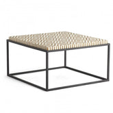 Maaya Bone Inlay Square Coffee Table on Metal Stand
